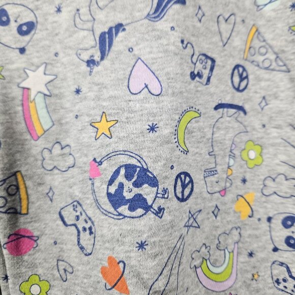 Cat & Jack Girls Printed Zip-Up Hoodie Jacket XXL (18) Gray School Play Comfort - Picture 10 of 13